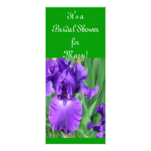 Purple Iris Bridal Shower Personalised Invite
