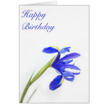 Purple Iris Flower Birthday Card
