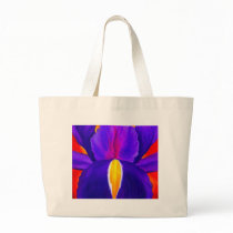 Purple Iris Flower Painting Art - Multi Canvas Bags