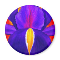 Purple Iris Flower Painting Art - Multi