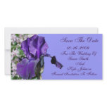 Purple Iris Flower Wedding Save The Date photo cards