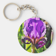Purple Iris Photo Keychain