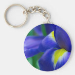 Purple Iris Round Keychain