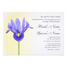 Purple Iris Wedding Custom Announcement