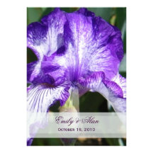 Purple Iris Wedding Invitations 5x7