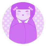 Purple Kokeshi Doll Pop Art stickers