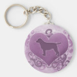 Purple Labrador Retriever Valentine Keychains