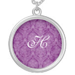 Purple Lace Monogram Sterling Silver Necklace necklaces