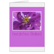 Purple larkspur sympathy card german