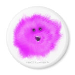 Purple Laughing Puffball Critter Refrigerator Magnet
