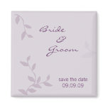 Purple Leaves Save the Date Fridge Magnet