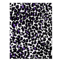 Purple Leopard Pattern Post Card