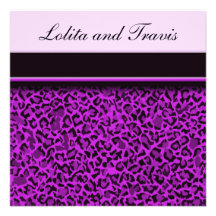 Purple Leopard Wedding Invitation