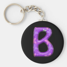 Purple Letter B- Butterfly Alphabet - Keychain