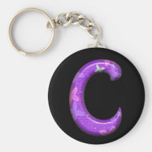 Purple Letter C- Butterfly Alphabet - Keychain
