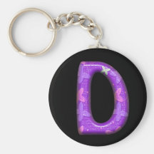 Purple Letter D- Butterfly Alphabet - Keychain