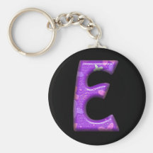 Purple Letter E- Butterfly Alphabet - Keychain