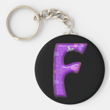 Purple Letter F- Butterfly Alphabet - Keychain
