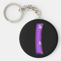 Purple Letter I - Butterfly Alphabet - Keychain