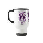 Purple Letter 'W' Wrapped in Vines - Mug