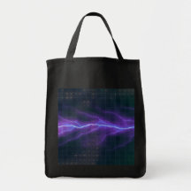 Purple Lightning Electricity Backdrop Canvas Bags