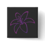 Purple Lily Pinback Buttons