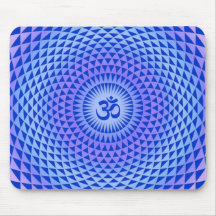 Purple Lotus flower meditation wheel OM Mousepad