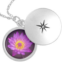 Purple Lotus Flower Pendant