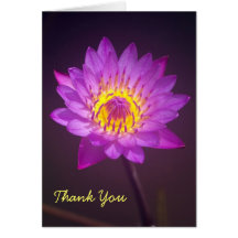 Purple Lotus Flower Thank You Card