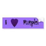 Purple Love Heart! Playing Card Pattern! bumper stickers