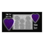 Purple Love Heart! Playing Card Pattern! photo cards