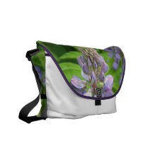 Purple Lupine Flowers Messenger Bag