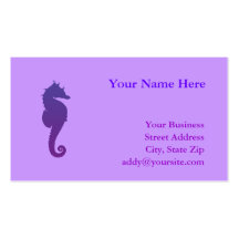 Purple Magic Sea Horse Business Card Template
