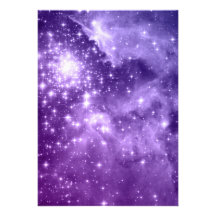 Purple Magic Stars Invitation