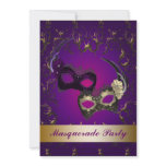 Purple Mardi Gras Mask Masquerade Party Invitation