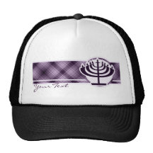 Purple Menorah Trucker Hats