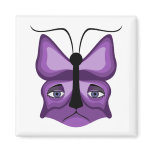 Purple Meow Mask Fridge Magnets
