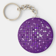 PURPLE MIRROR DISCO BALL KEY CHAINS