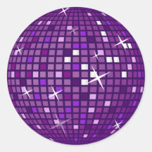 PURPLE MIRROR DISCO BALL STICKERS