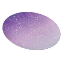 Purple Mist Swirls Party Plate