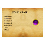 PURPLE MON ,GREY AGATA ,brown parchment,violet, Business Card Template