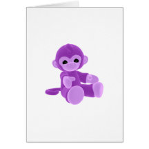 Purple Monkey Greeting Card