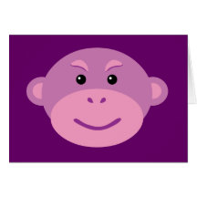 Purple Monkey Greeting Cards