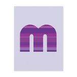 Purple Monogram - Letter M postcards