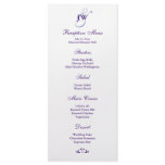 Purple Monogram Reception Menu