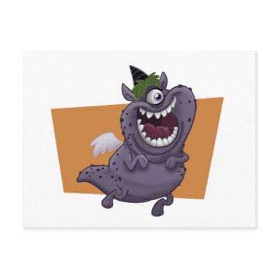 Purple Monster Postcard by adrianropp