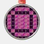 Purple Mosaic Tile Look Ornaments