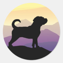 Purple Mountains Puggle Dog Sticker