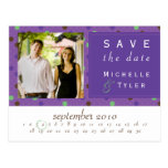 Purple Multi Circle Save the Date Card Postcard