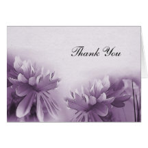 Purple Mums Notecard - Thank You
